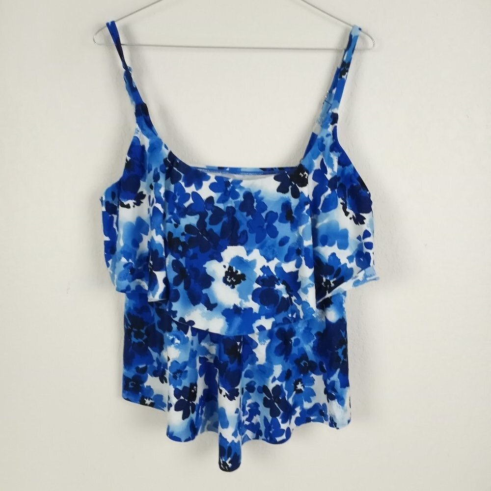 Maxine Bikini Top Size 18 Floral Ruffle Detail Swim